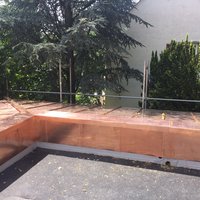 Kupferverkleidung auf einer Dachterrasse